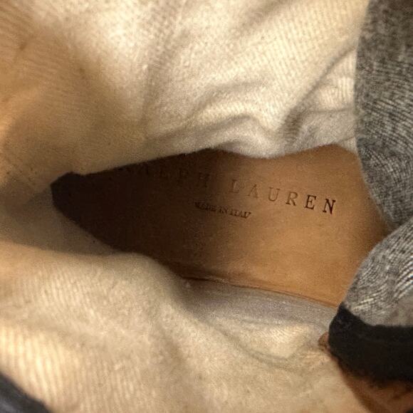 EUC Ralph Lauren Collection Purple Label Denim Double Buckle Boot RARE Italy 7 D main image 6
